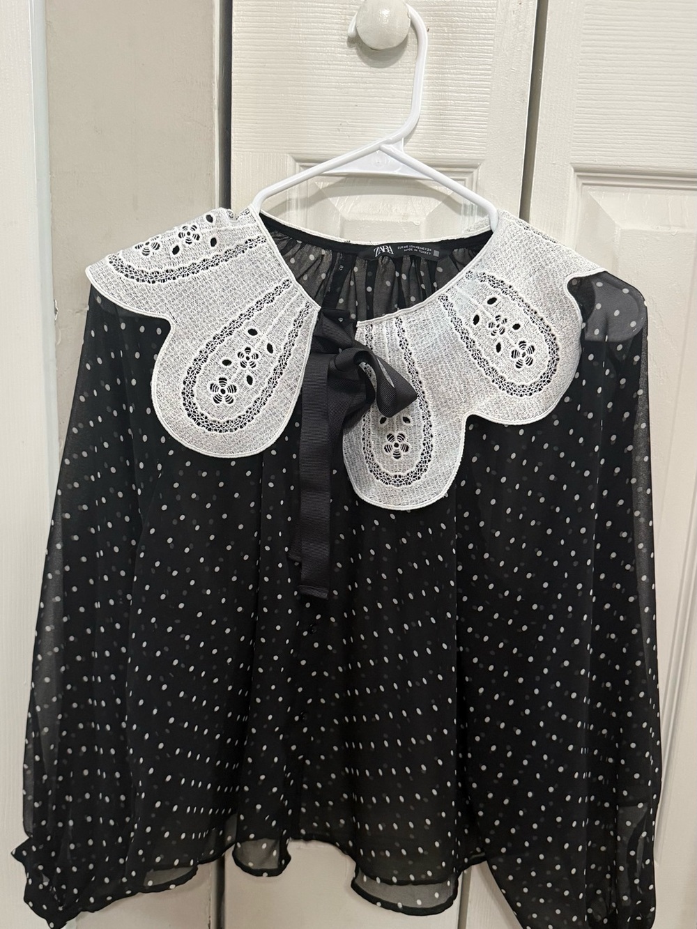 Zara women polka-dot blouse